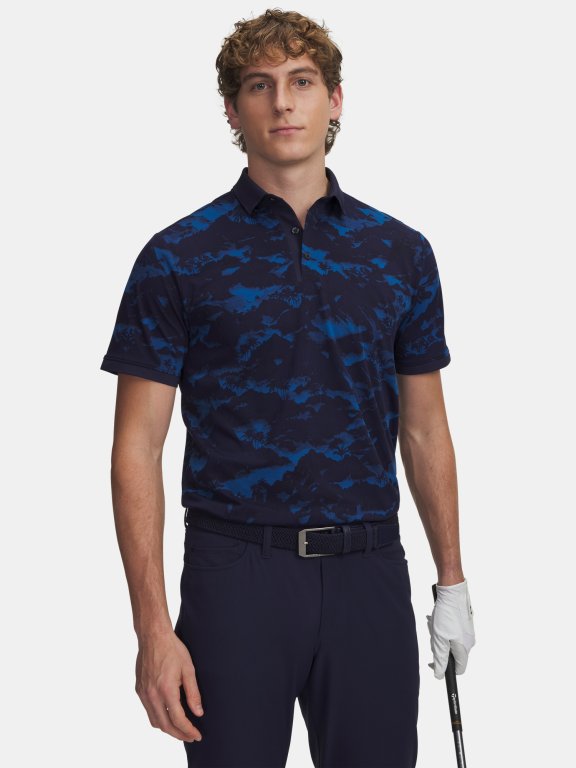 Футболка Under Armour ArmourDry Print Rib Polo Man Blue