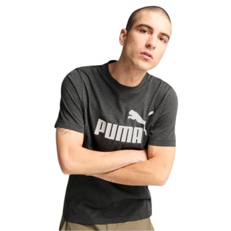 Футболка Puma ESS № 1 Logo Heather Tee M - темно-сіра