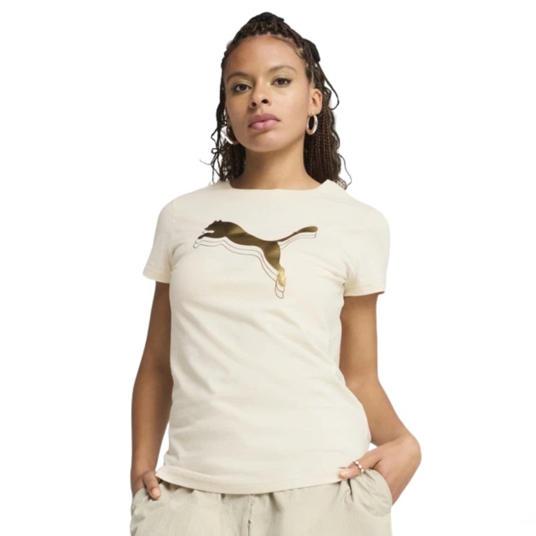 Футболка Puma ESS Metallic Tee W - бежево/золота