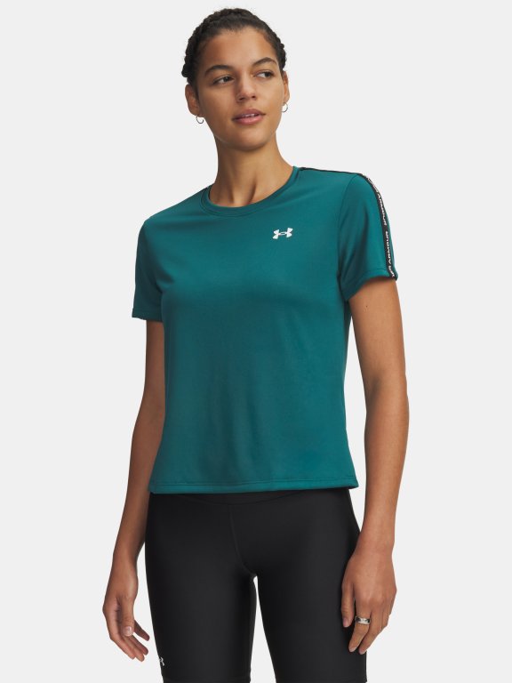 Футболка Under Armour Tech WM Tape SS Wmn gray green