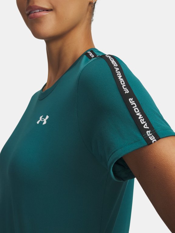 Футболка Under Armour Tech WM Tape SS Wmn gray green