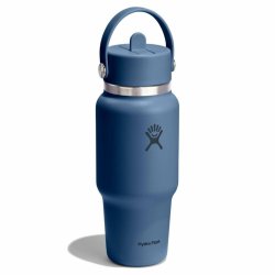 Wide Flex Straw Travel Bottle Hydro Flask 24 унції (709 мл) - синя