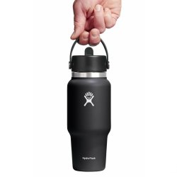 Дорожня пляшка Hydro Flask 24 унції (709 мл) з Wide Flex Straw Travel Bottle - чорна