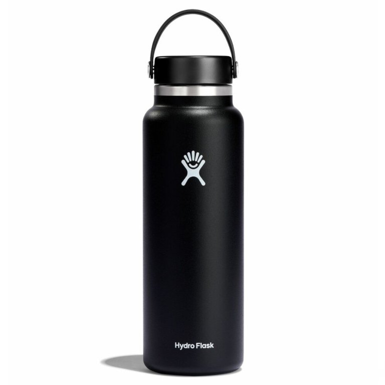 Пляшка Hydro Flask 40 унцій (1183 мл) з широкою гнучкою кришкою - чорна