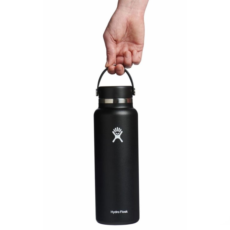 Пляшка Hydro Flask 40 унцій (1183 мл) з широкою гнучкою кришкою - чорна