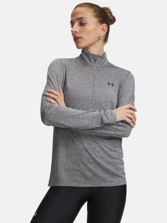 Футболка Under Armour Tech 1/2 Zip- Twist Wmn gray green