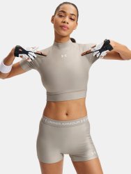 Under Armour HeatGear Crop Mock SS Wmn Brown