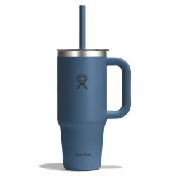 Пляшка Hydro Flask 24 унції (710 мл) з прозорою кришкою для подорожей з тумблером - темно-синя