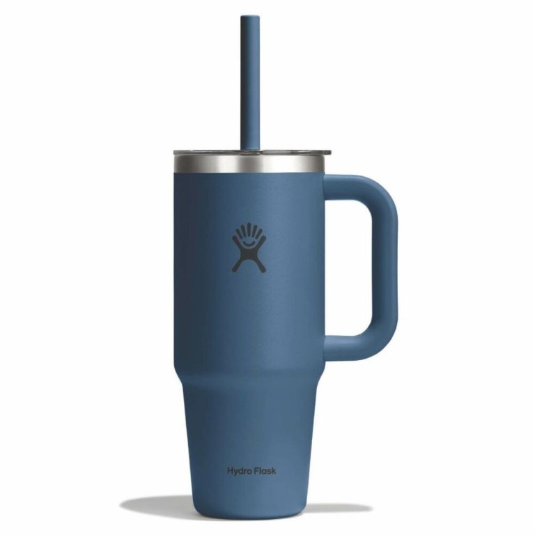 Пляшка Hydro Flask 24 унції (710 мл) з прозорою кришкою для подорожей з тумблером - темно-синя