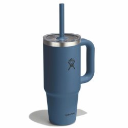 Пляшка Hydro Flask 24 унції (710 мл) з прозорою кришкою для подорожей з тумблером - темно-синя
