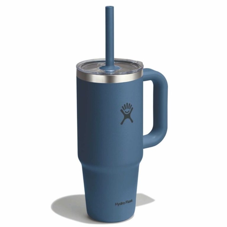 Пляшка Hydro Flask 24 унції (710 мл) з прозорою кришкою для подорожей з тумблером - темно-синя