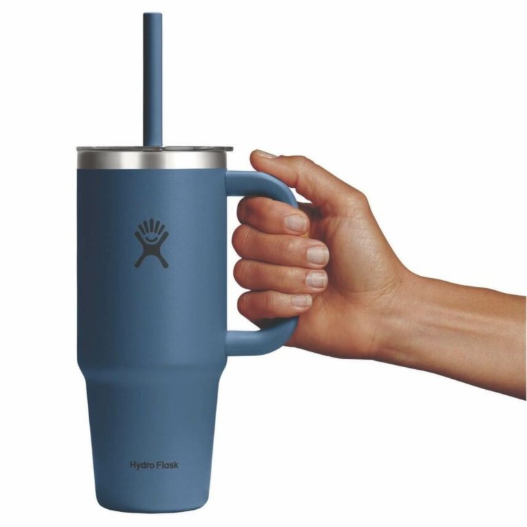 Пляшка Hydro Flask 24 унції (710 мл) з прозорою кришкою для подорожей з тумблером - темно-синя
