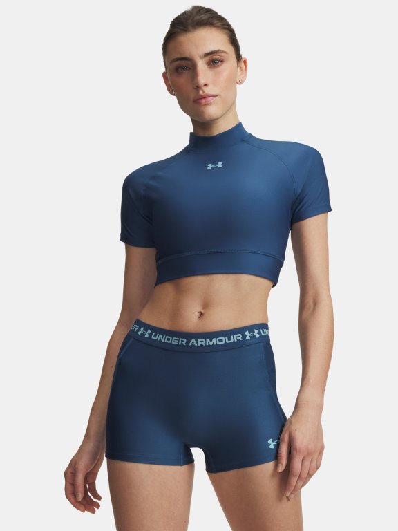 Футболка Under Armour HeatGear Crop Mock SS Wmn Blue