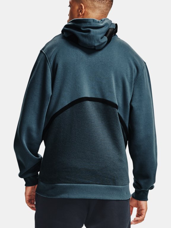 Mikina Under Armour Rival Fleece AMP FZ HD Man Blue