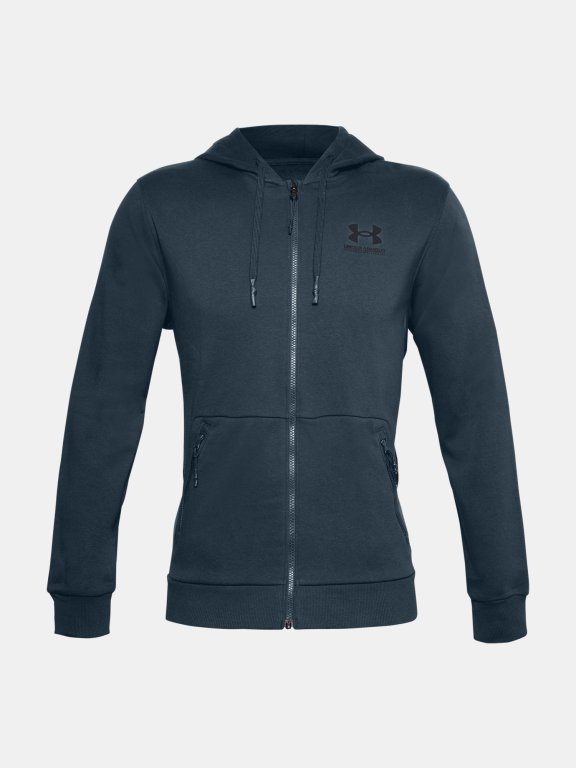 Mikina Under Armour Rival Fleece AMP FZ HD Man Blue