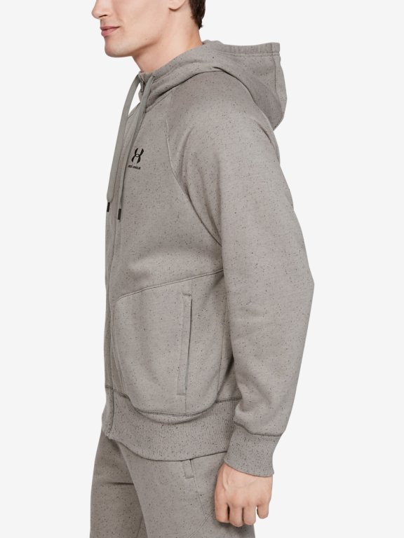 Mikina Under Armour Speckled Fleece Fz Hoodie Man Green