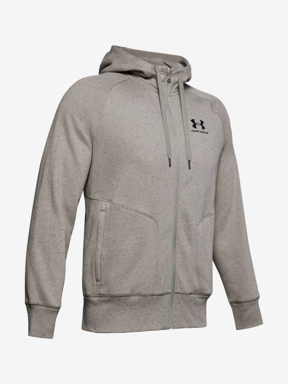 Mikina Under Armour Speckled Fleece Fz Hoodie Man Green
