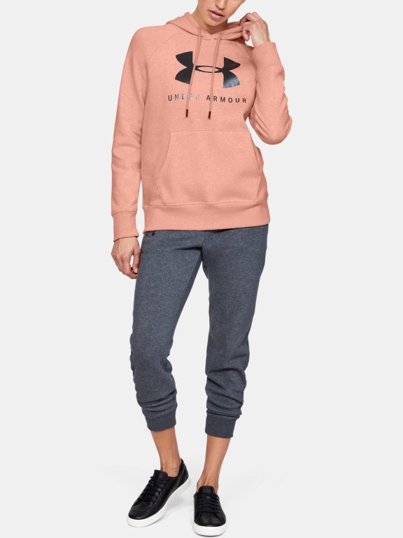 Mikina Under Armour Rival Fleece Sportstyle Graphic Hoodie Wmn Pink