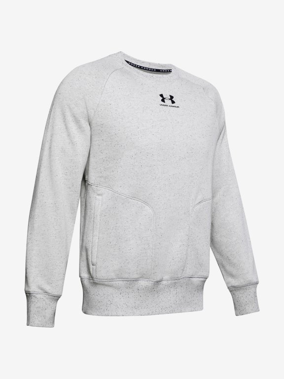 Mikina Under Armour Speckled Fleece Crew Man White