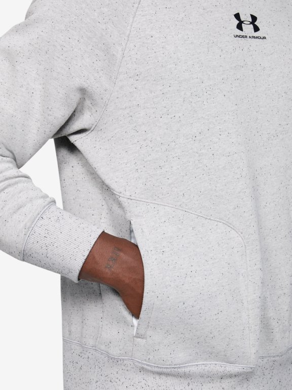 Mikina Under Armour Speckled Fleece Crew Man White
