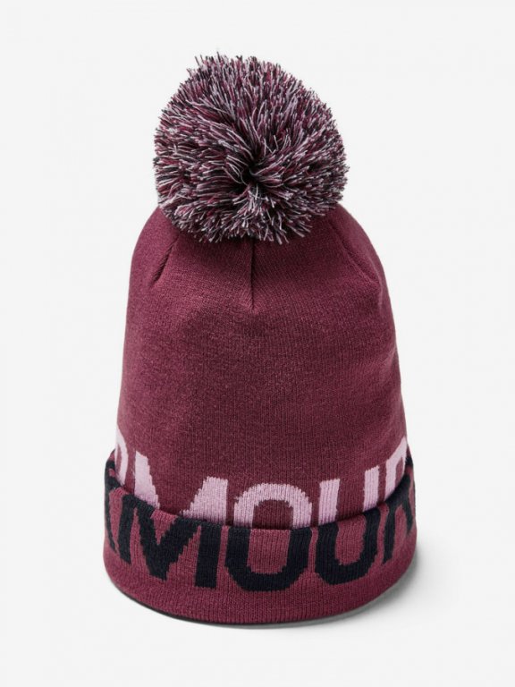 Čepice Under Armour Graphic Pom Beanie Wmn Purple