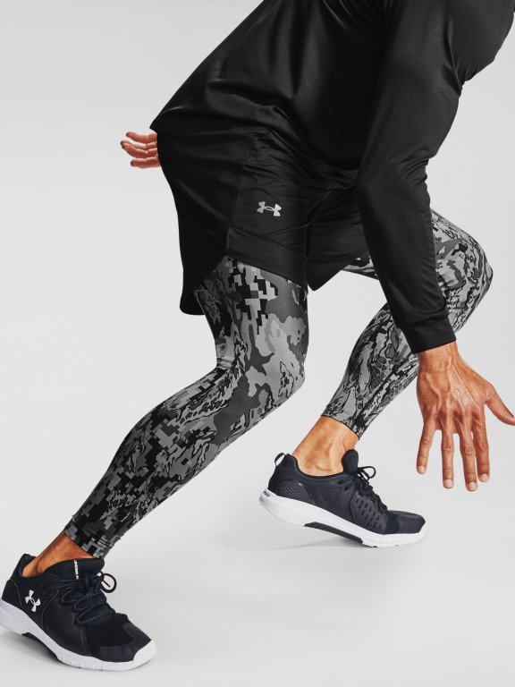 Legíny Under Armour Armour HG 2.0 Print Lgs Man Black