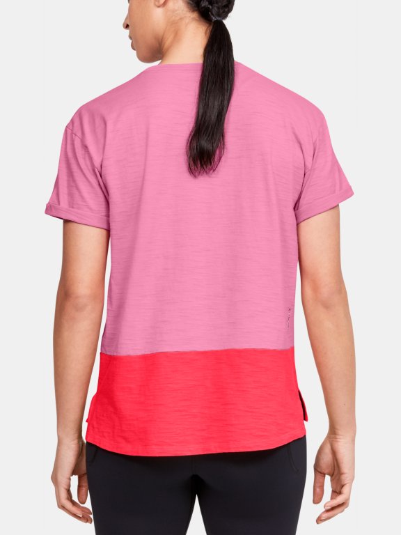 Triko Under Armour Charged Cotton SS Wmn Pink