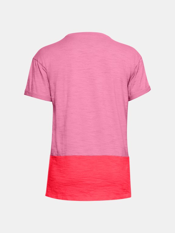 Triko Under Armour Charged Cotton SS Wmn Pink