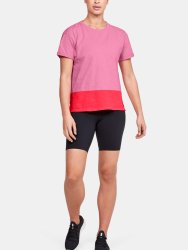 Triko Under Armour Charged Cotton SS Wmn Pink