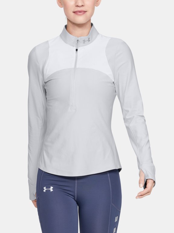 Triko Under Armour Qualifier Half Zip Wmn Gray