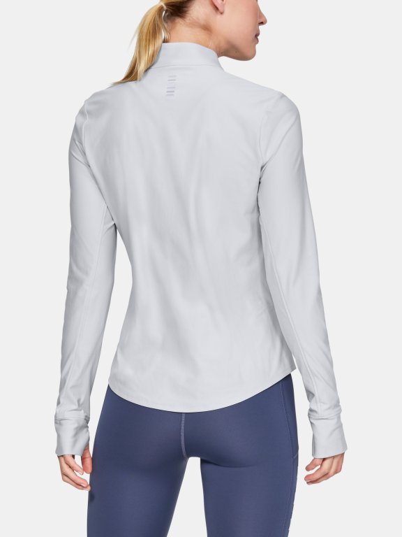 Triko Under Armour Qualifier Half Zip Wmn Gray