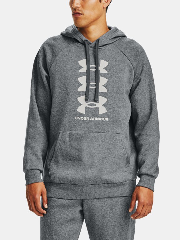 Mikina Under Armour Rival Flc Multilogo HD Man Gray