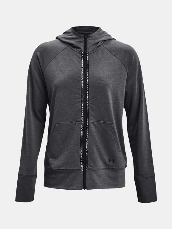Mikina Under Armour Rival Terry Taped FZ Hoodie Wmn Gray