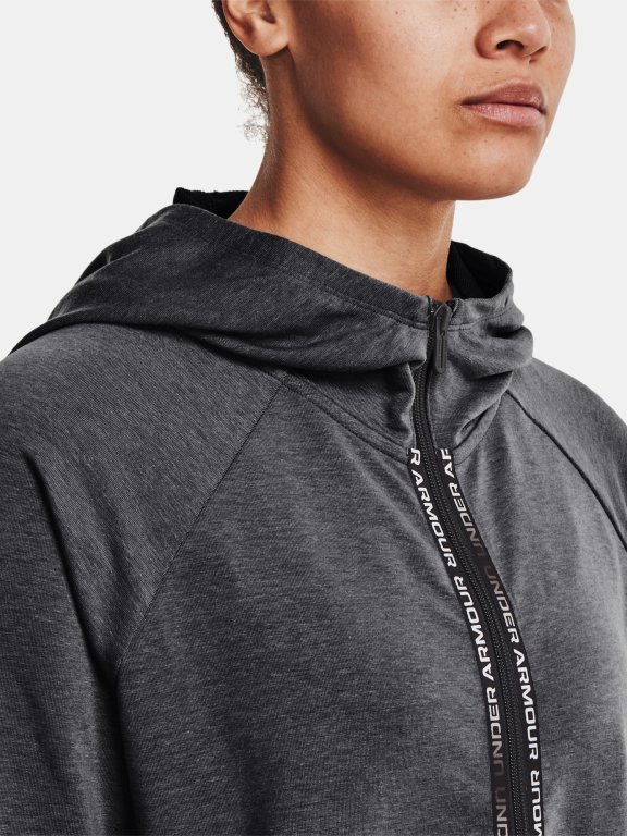 Mikina Under Armour Rival Terry Taped FZ Hoodie Wmn Gray