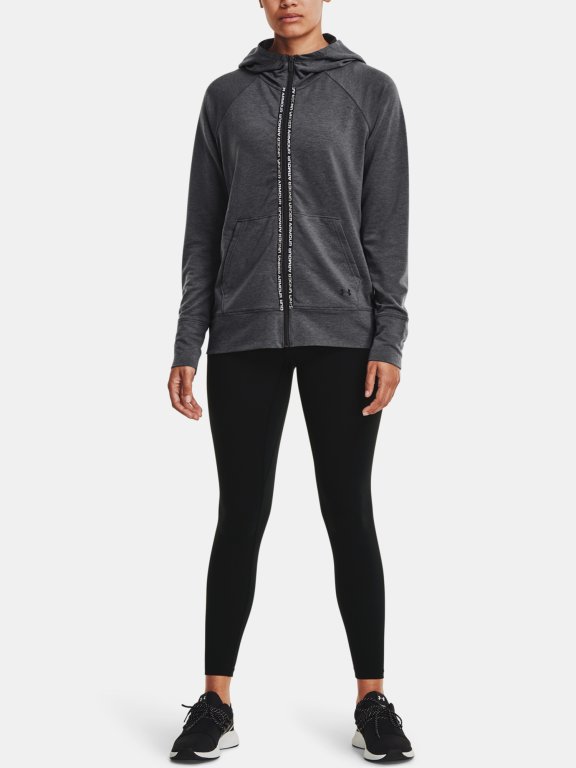 Mikina Under Armour Rival Terry Taped FZ Hoodie Wmn Gray