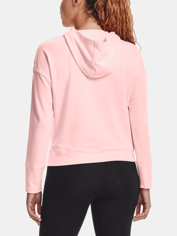 Mikina Under Armour Rival Terry Taped Hoodie Wmn Pink