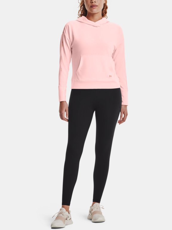 Mikina Under Armour Rival Terry Taped Hoodie Wmn Pink
