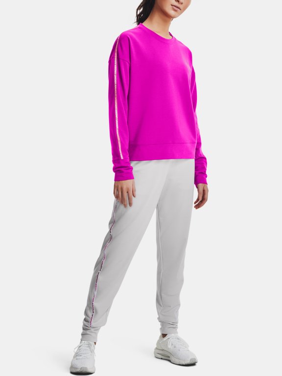 Mikina Under Armour Rival Terry Taped Crew Wmn Pink