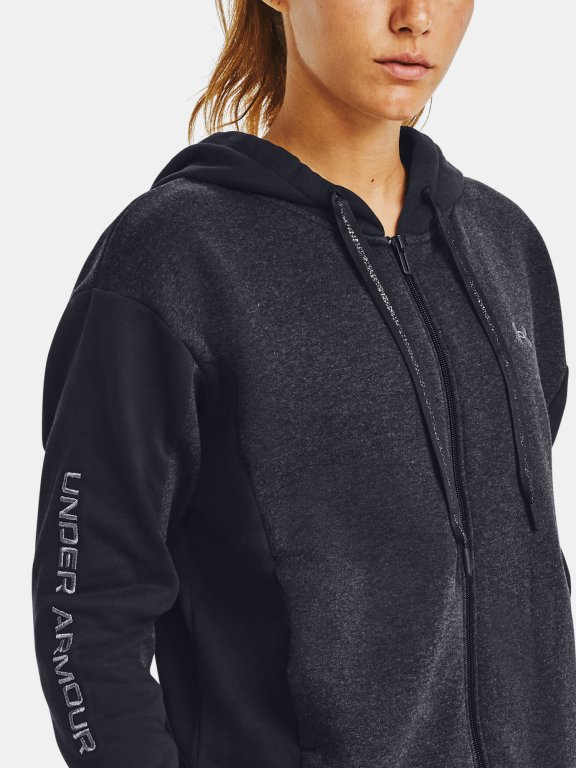 Mikina Under Armour Rival Flce EMB FZ Hoodie Wmn Black