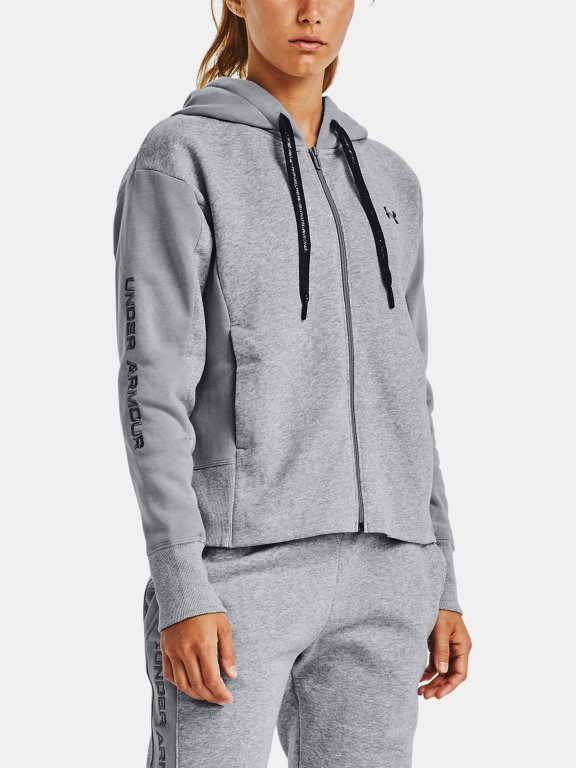 Mikina Under Armour Rival Flce EMB FZ Hoodie Wmn Gray