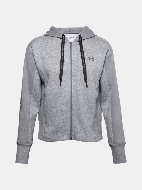 Mikina Under Armour Rival Flce EMB FZ Hoodie Wmn Gray