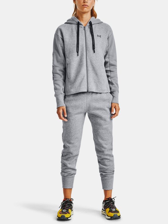 Mikina Under Armour Rival Flce EMB FZ Hoodie Wmn Gray