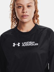 Mikina Under Armour Recover Storm Woven Shine Crew Wmn Black