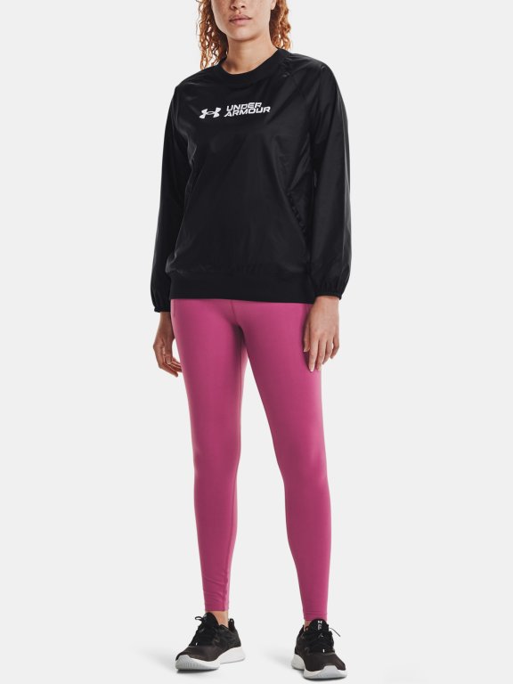 Mikina Under Armour Recover Storm Woven Shine Crew Wmn Black