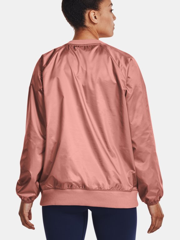 Mikina Under Armour Recover Storm Woven Shine Crew Wmn Pink