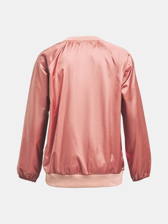 Mikina Under Armour Recover Storm Woven Shine Crew Wmn Pink