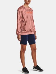 Mikina Under Armour Recover Storm Woven Shine Crew Wmn Pink