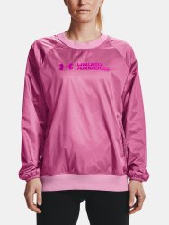 Mikina Under Armour Recover Storm Woven Shine Crew Wmn Pink