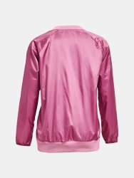 Mikina Under Armour Recover Storm Woven Shine Crew Wmn Pink
