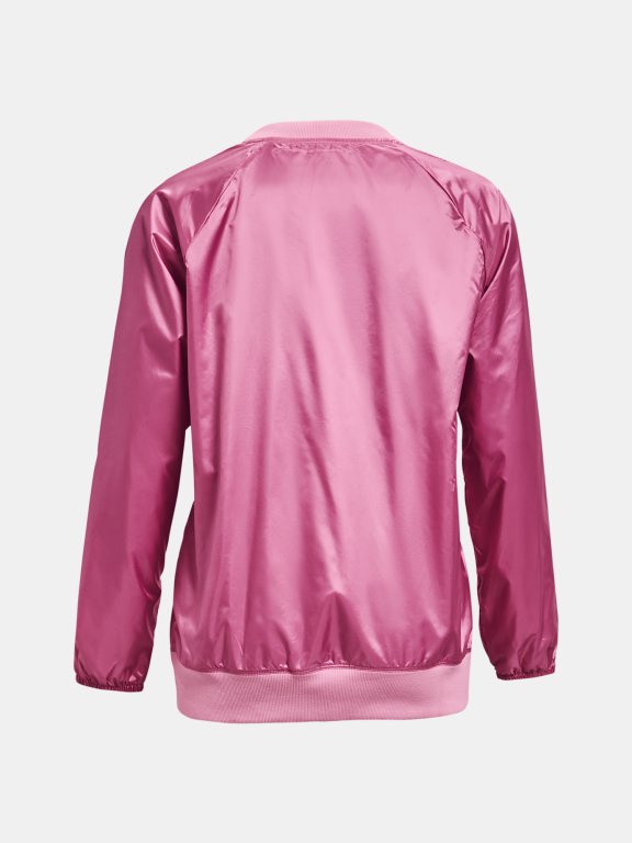 Mikina Under Armour Recover Storm Woven Shine Crew Wmn Pink